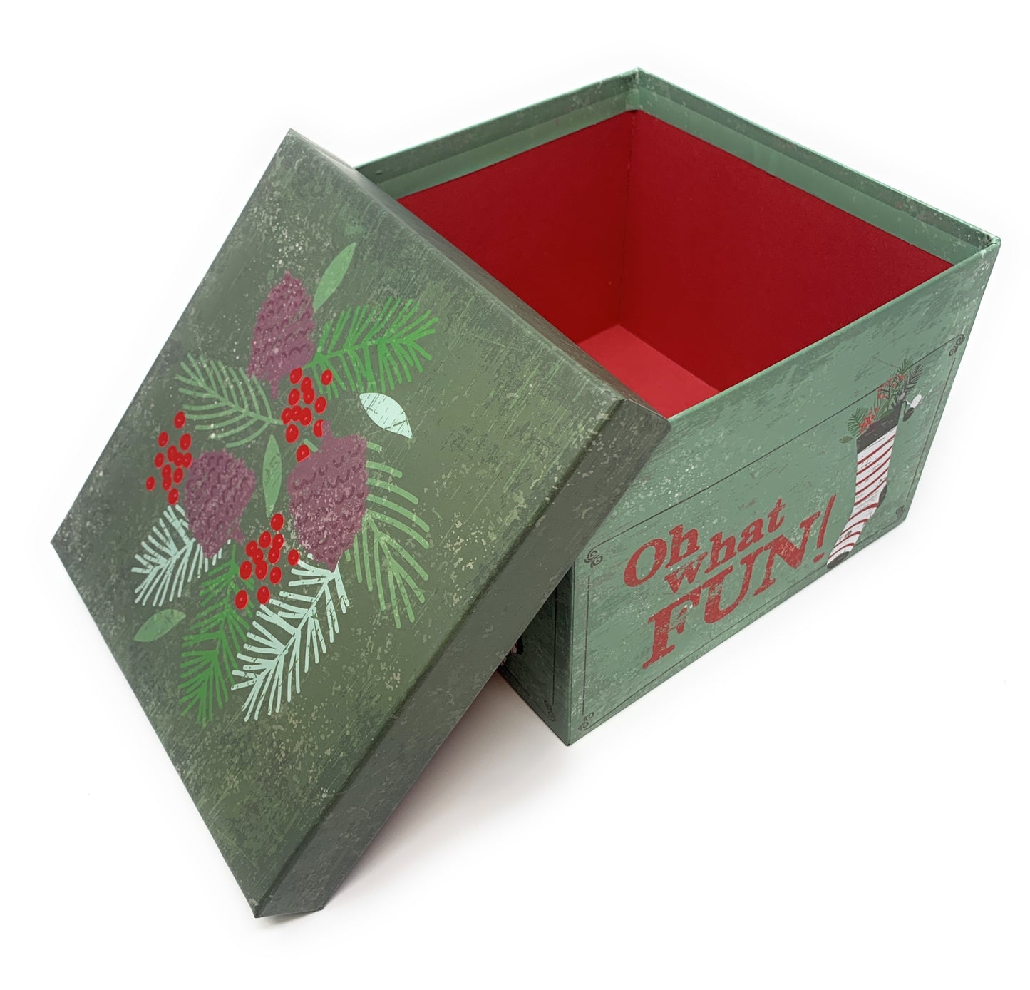 6 Small Deluxe Heavyweight Nested Christmas Gift Boxes (Holly)