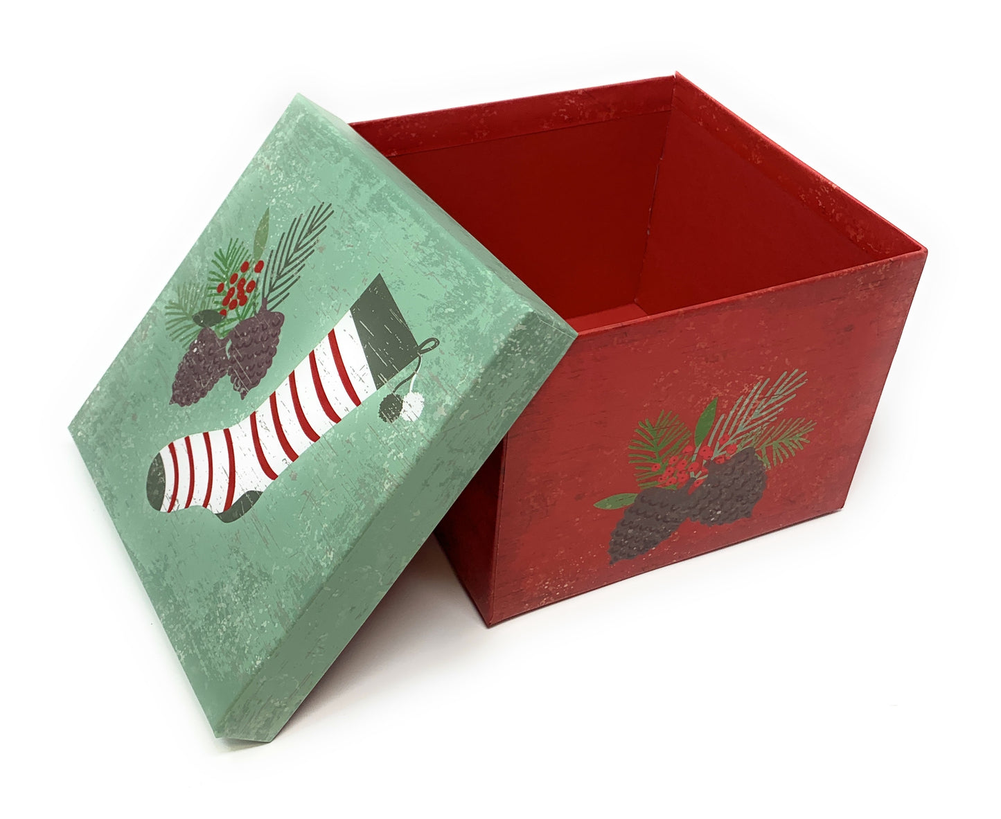 6 Small Deluxe Heavyweight Nested Christmas Gift Boxes (Holly)