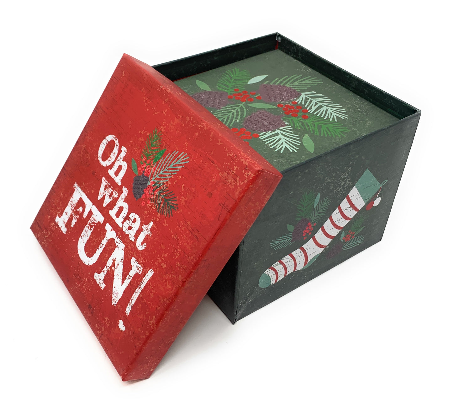 6 Small Deluxe Heavyweight Nested Christmas Gift Boxes (Holly)