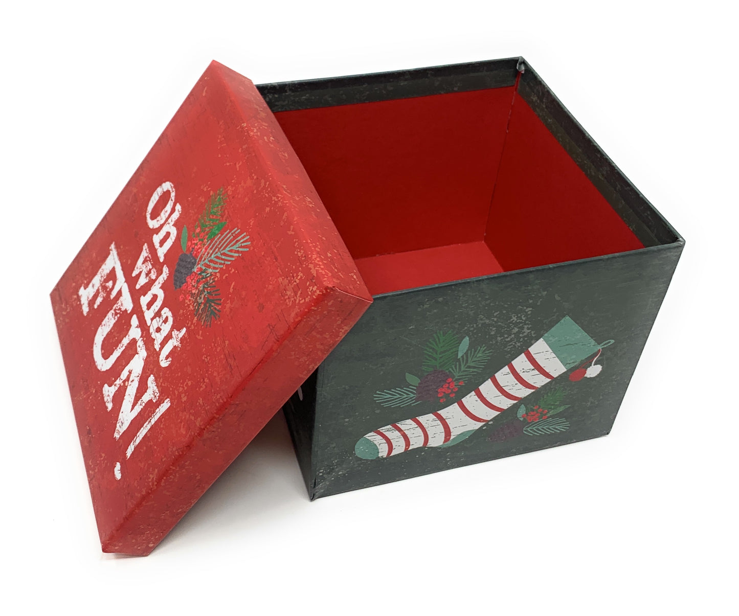 6 Small Deluxe Heavyweight Nested Christmas Gift Boxes (Holly)
