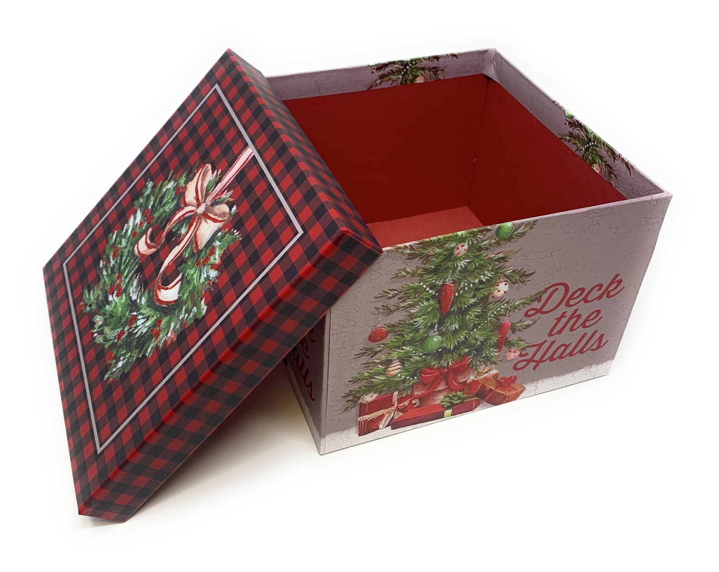6 Small Deluxe Heavyweight Nested Christmas Gift Boxes (Wreath)