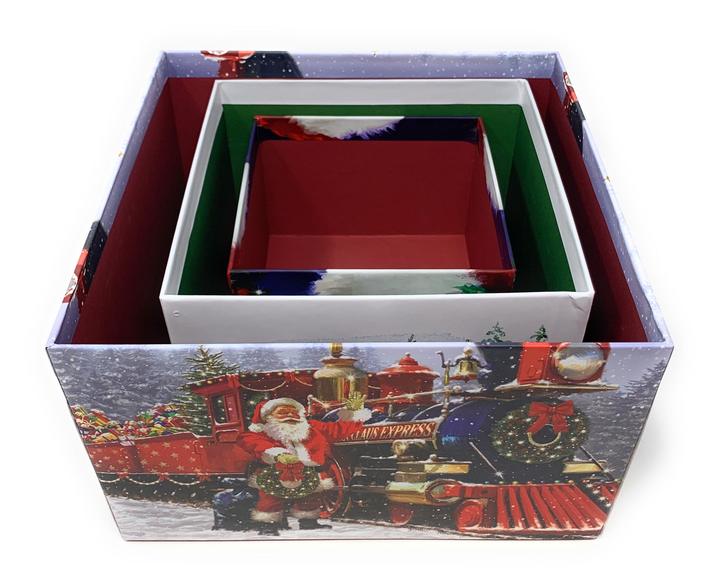 3 Luxury Square Nested Christmas Gift Boxes (Christmas Greetings)
