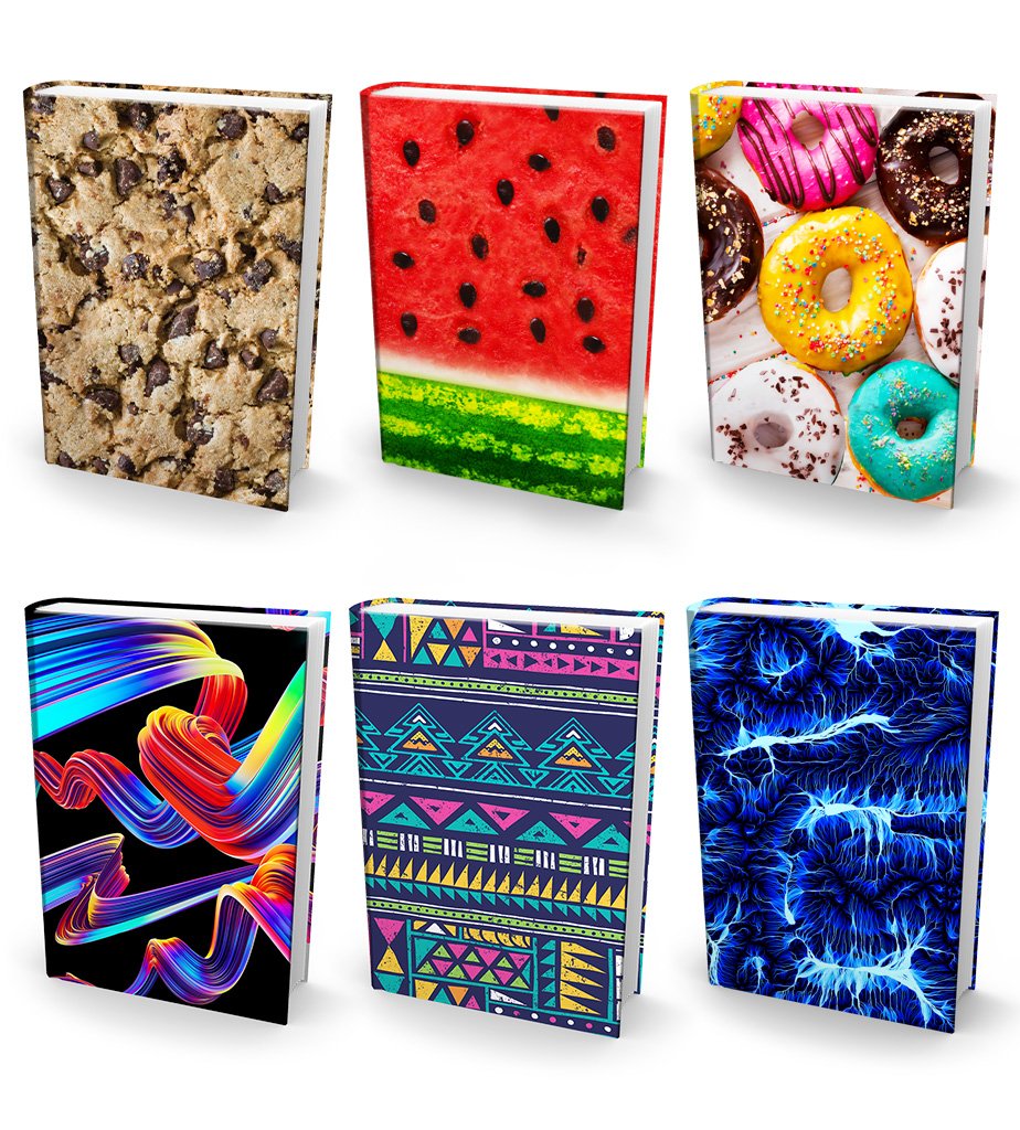 Book Sox Ultra Jumbo Print Stretchable Fabric Book Cover - 6pk